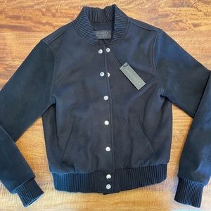 Saint-Paul 4 Black Wool & Suede Bomber Jacket